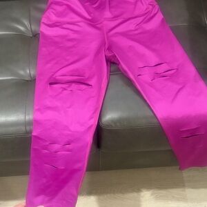Zumba Fitness Hot Pink Ripped Active Leggings